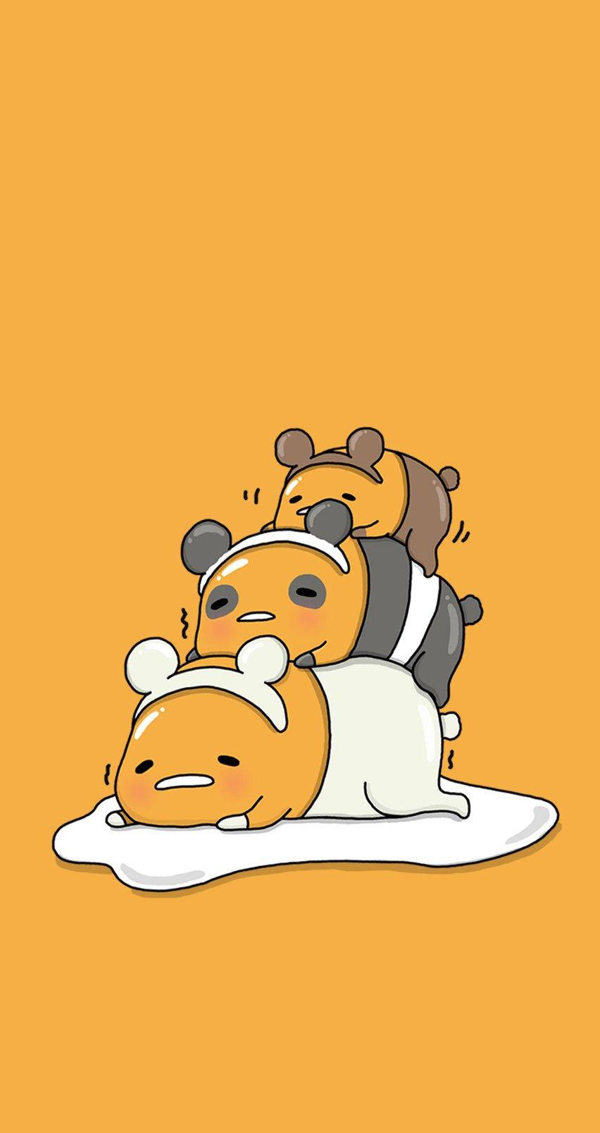 Family Of Gudetama Aesthetic Wallpaper