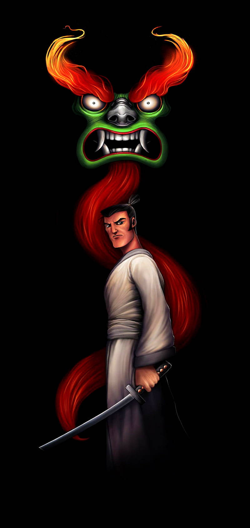 Fan Art Of Samurai Jack And Aku Wallpaper