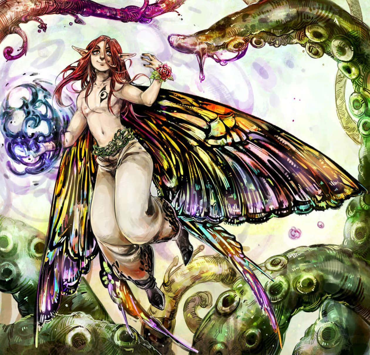 Fantasy Fairywith Butterfly Wings Wallpaper