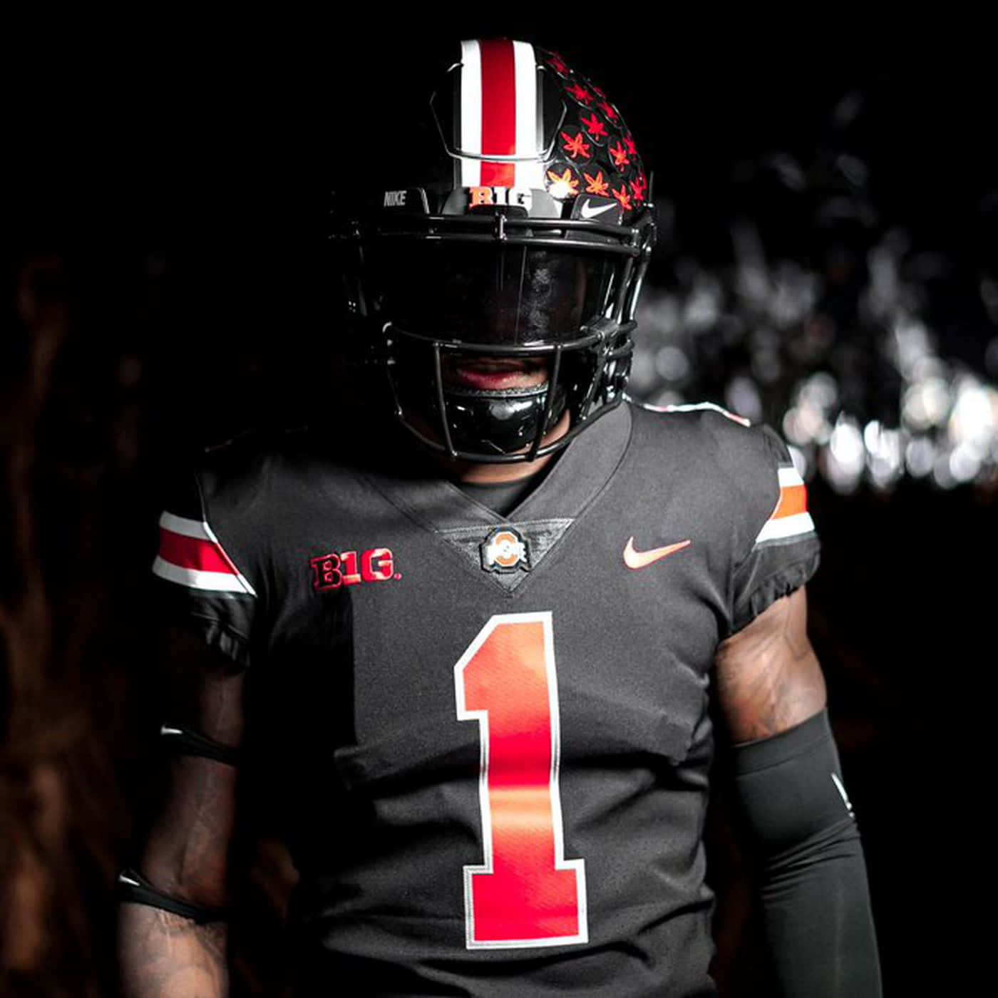 Fascinating Ohio State Football Black Uniform Wallpaper