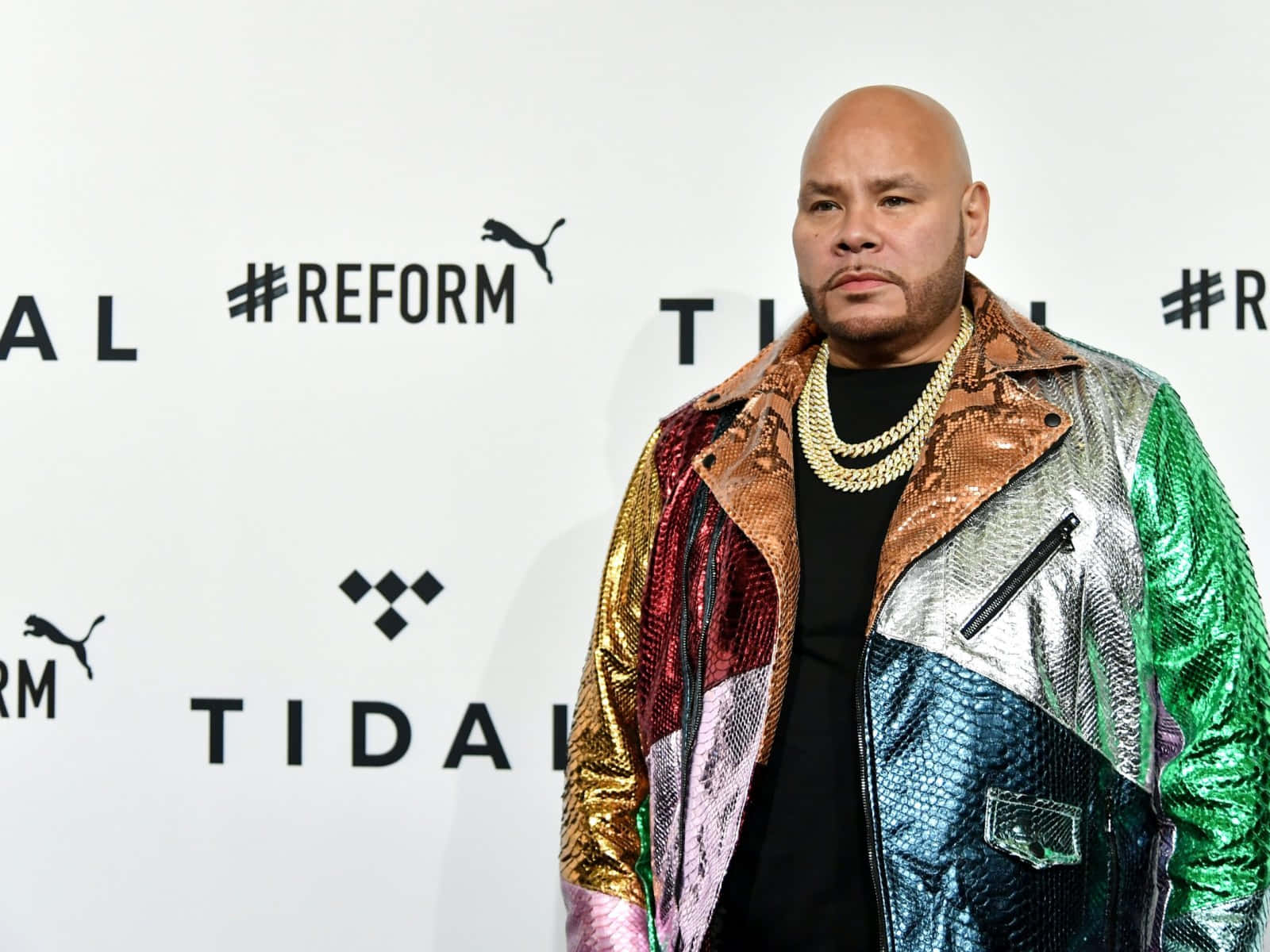 Fat Joe Metallic Jacket Event Wallpaper