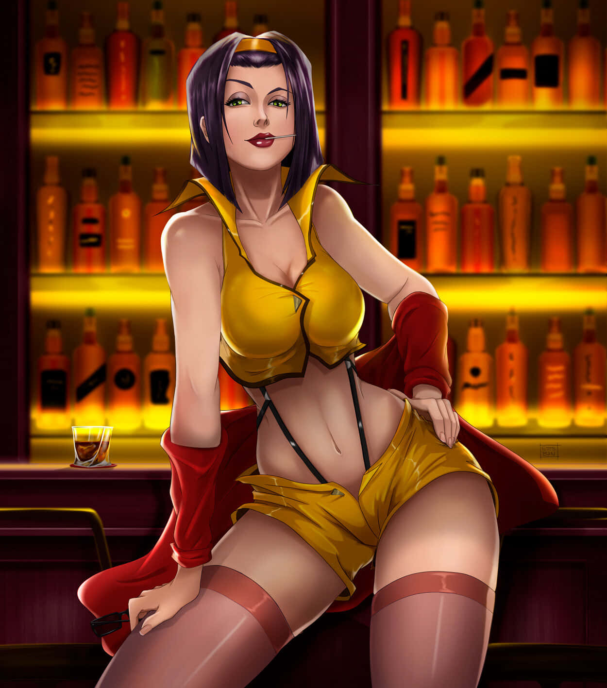 Faye Valentine In Bold Stance Wallpaper