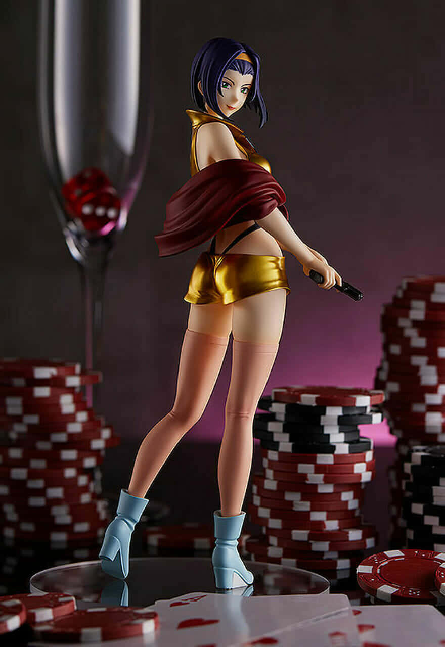 Faye Valentine Striking A Pose On Her Spaceship In Cowboy Bebop Wallpaper