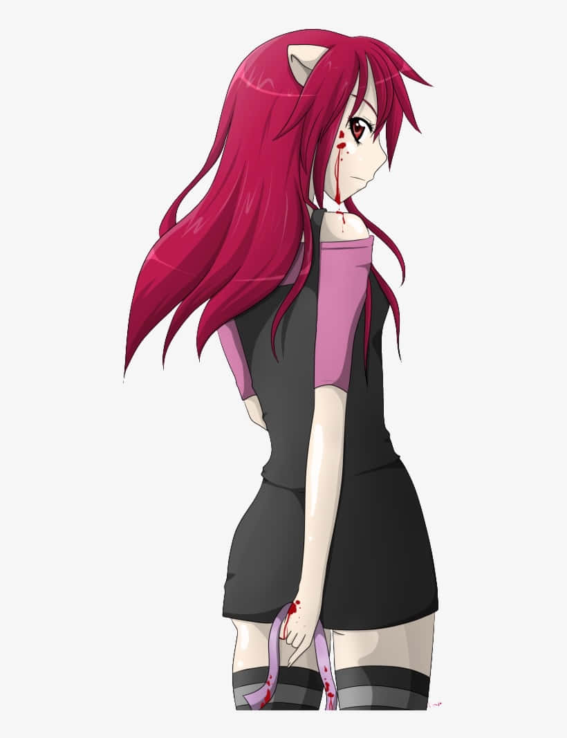 Fearless Lucy From Elfen Lied Striking A Pose Wallpaper