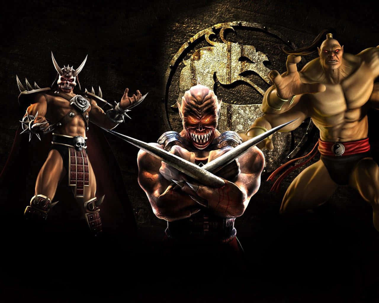 Fearsome Goro Dominating The Realm In Mortal Kombat Wallpaper