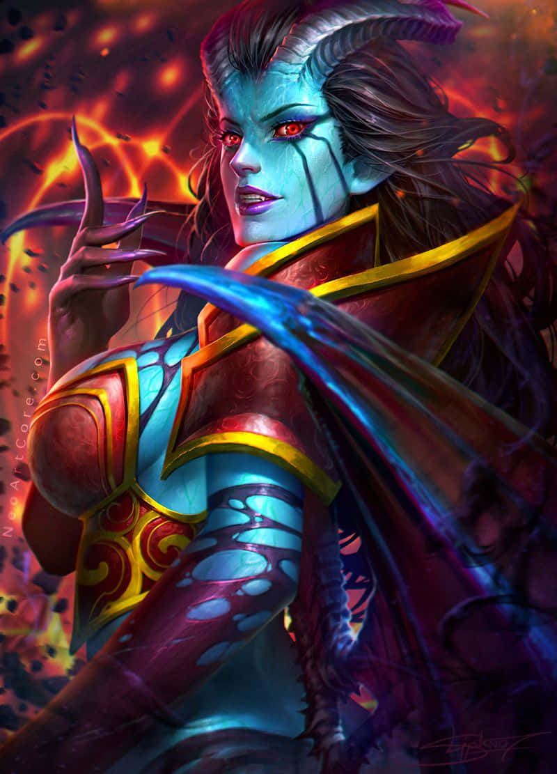 Fearsome Queen Of Pain In A Stunning Artwork Wallpaper