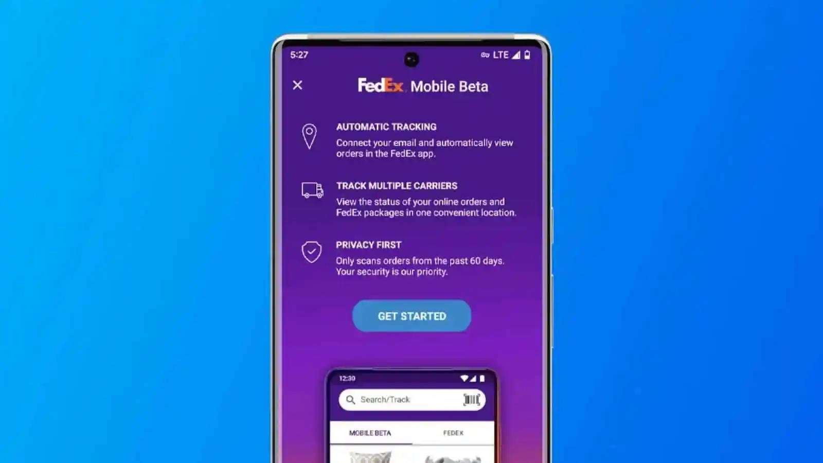 Fedex Tracking Mobile App Blue Wallpaper