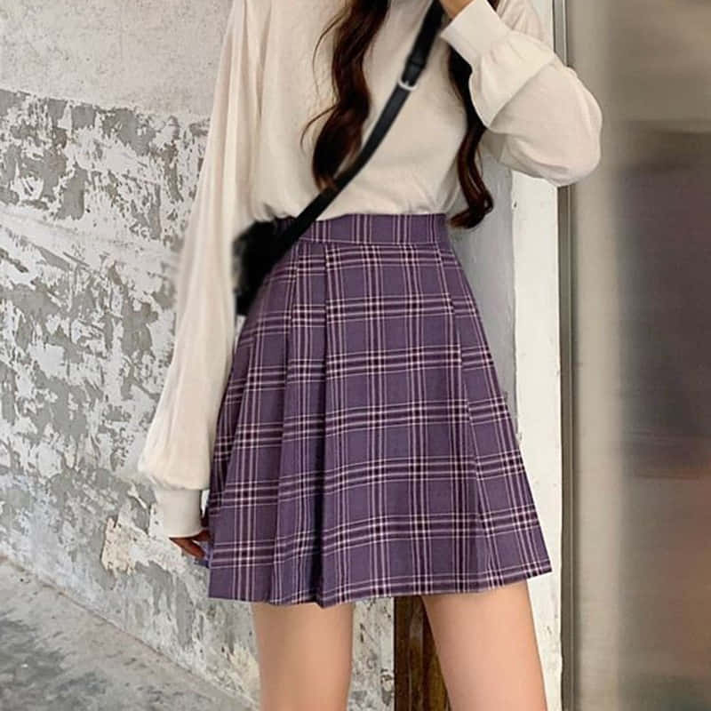 Feel Stylish And Comfortable In This Purple Skirt Wallpaper