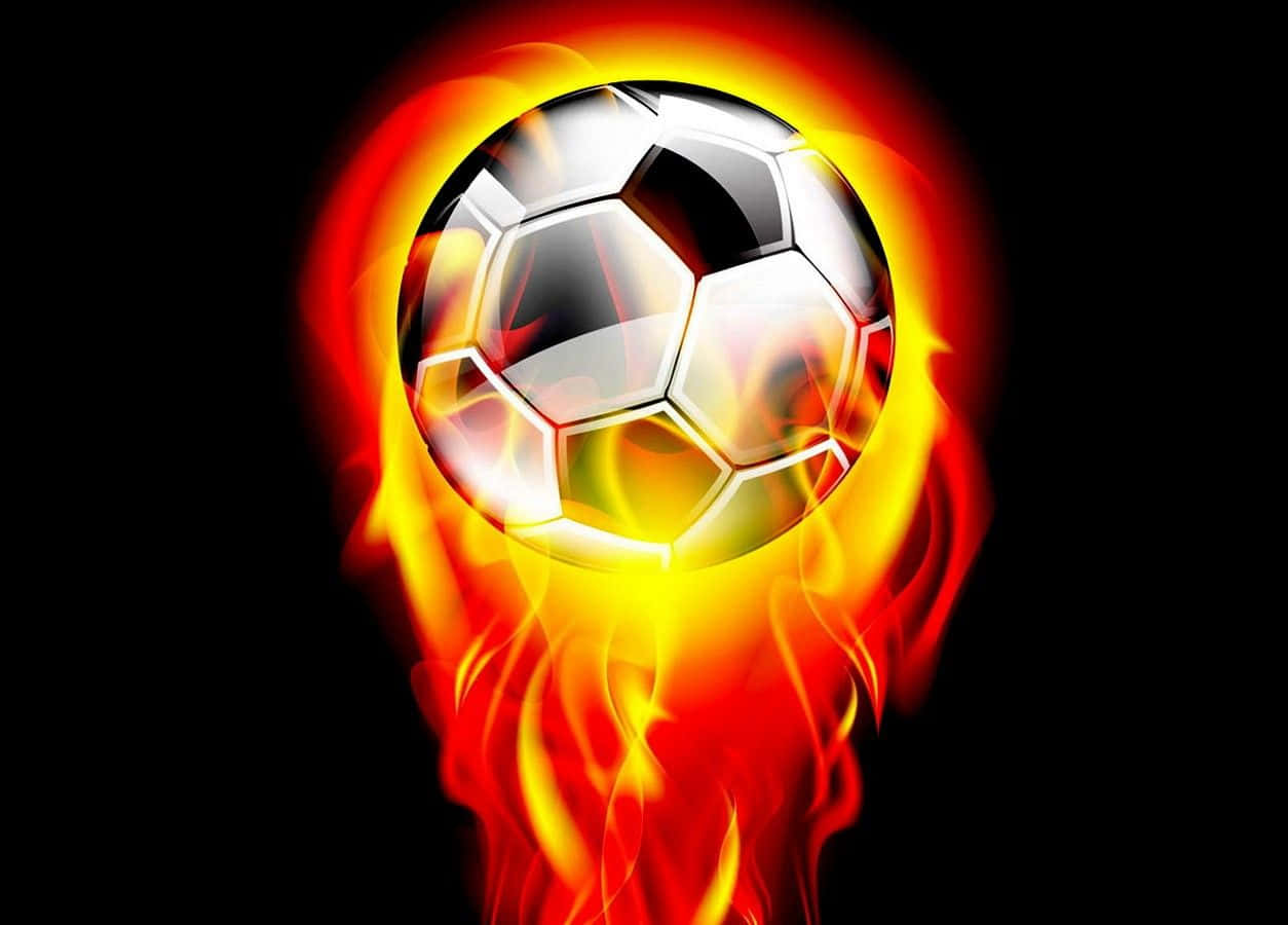 Feel The Heat Of Football On Fire Wallpaper