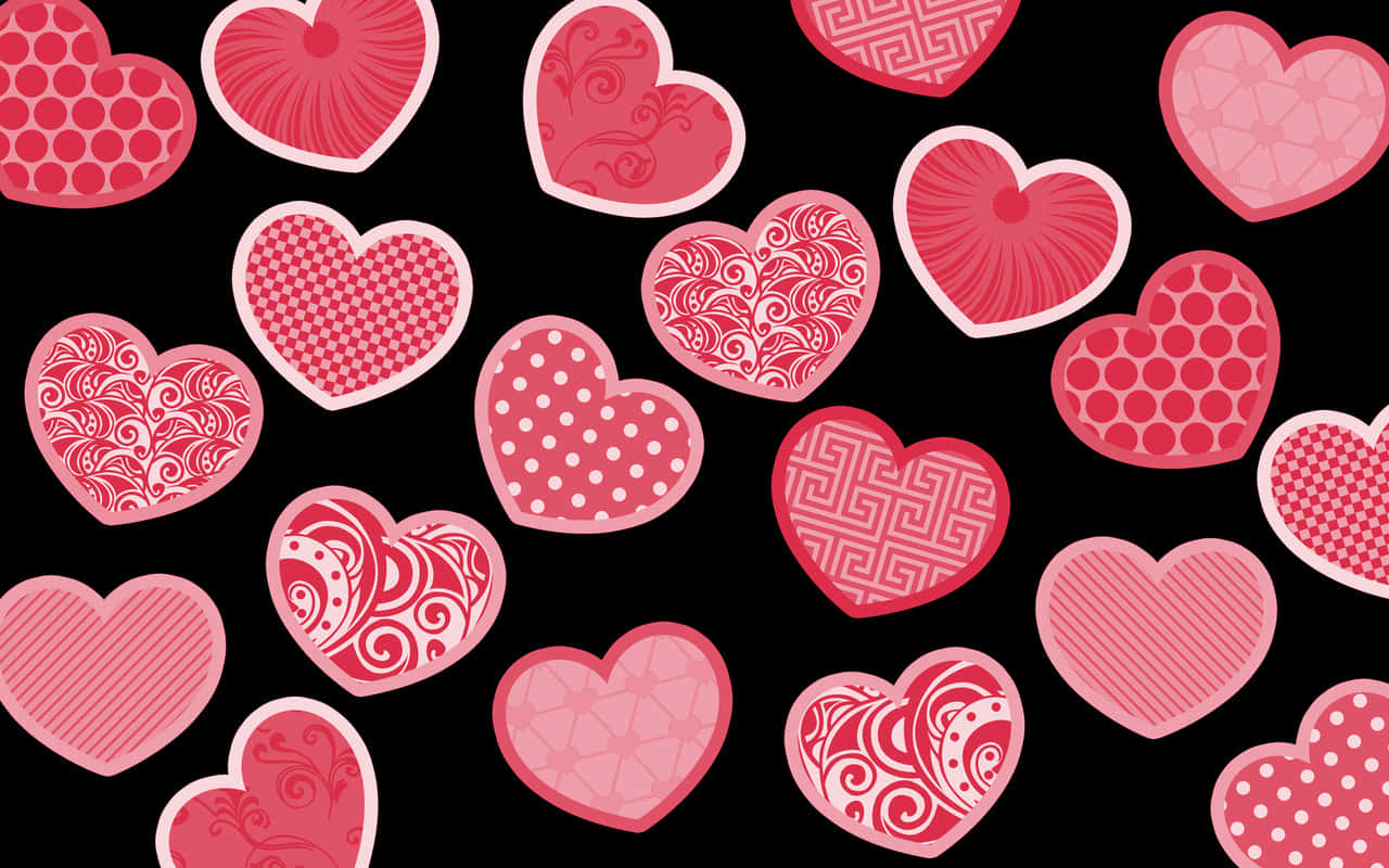 Feel The Magic Of Glimmering Pink Hearts! Wallpaper