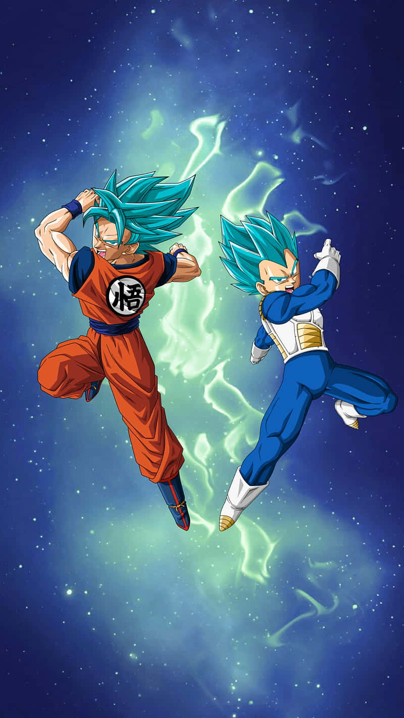 Feel The Power Of Goku And Vegeta With This Amazing Iphone Wallpaper Wallpaper