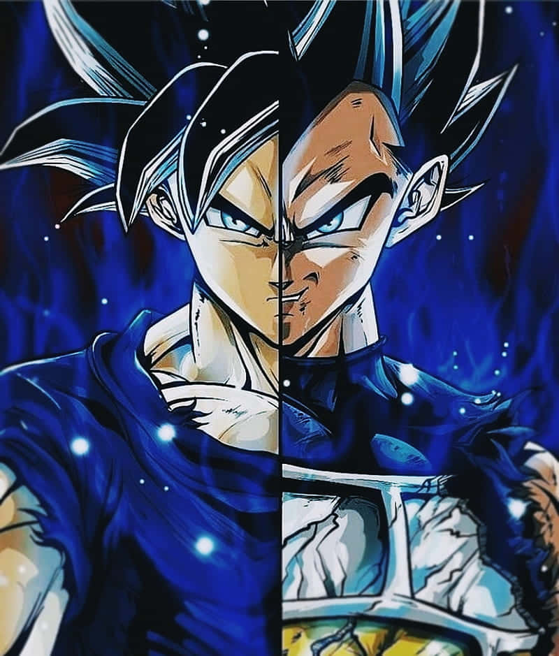 Feel The Power Of The Saiyans As Goku And Vegeta Go Into Battle Wallpaper