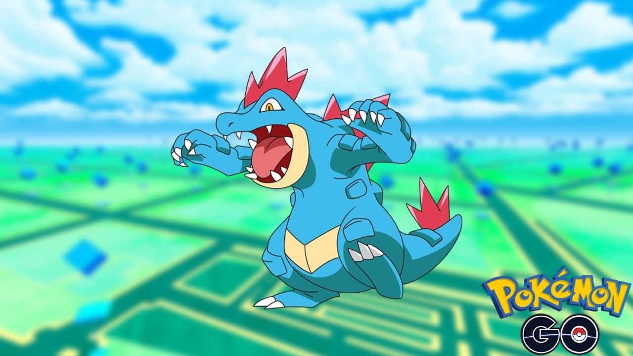 Feraligatr On A Pokemon Go Map Wallpaper