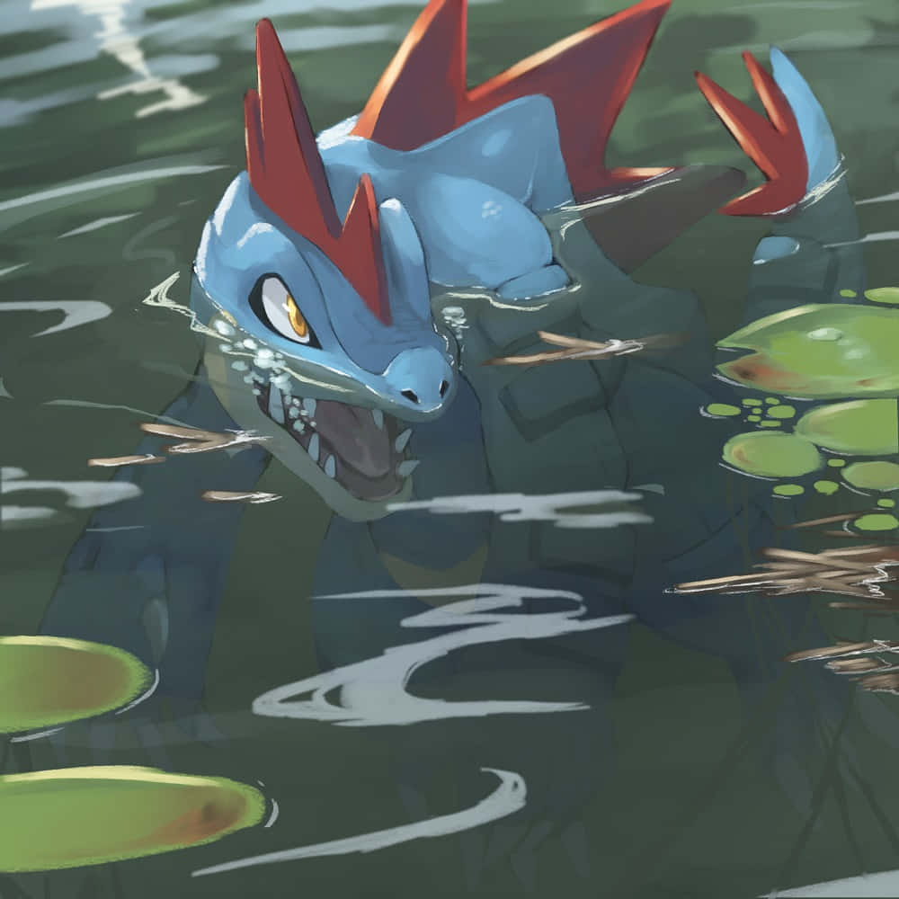 Feraligatr Waiting To Attack Wallpaper