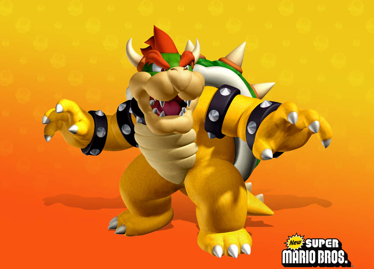 Ferocious Bowser Roaring Triumphantly Wallpaper