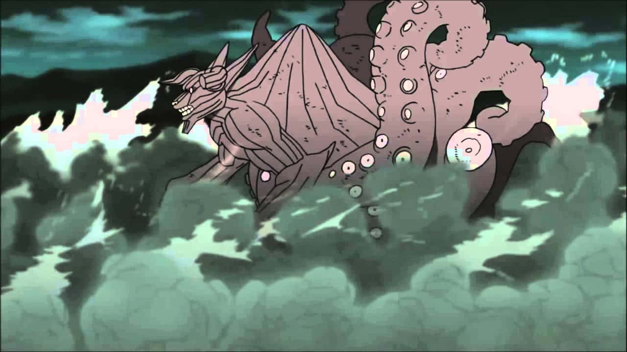 Ferocious Gyuki: Monstrous Eight-tailed Beast Wallpaper