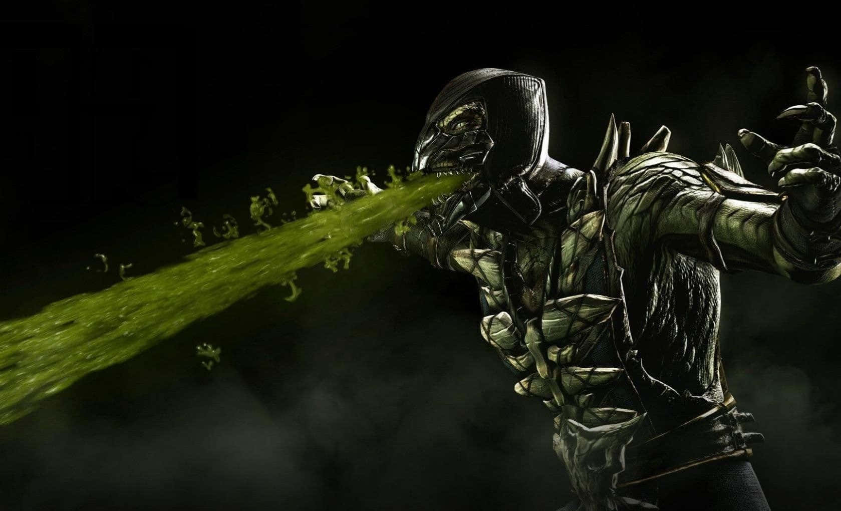 Ferocious Reptile From Mortal Kombat Unleashing His Deadly Powers Wallpaper