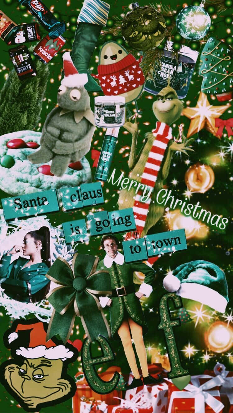 Festive Collage Christmas Aesthetic Wallpaper