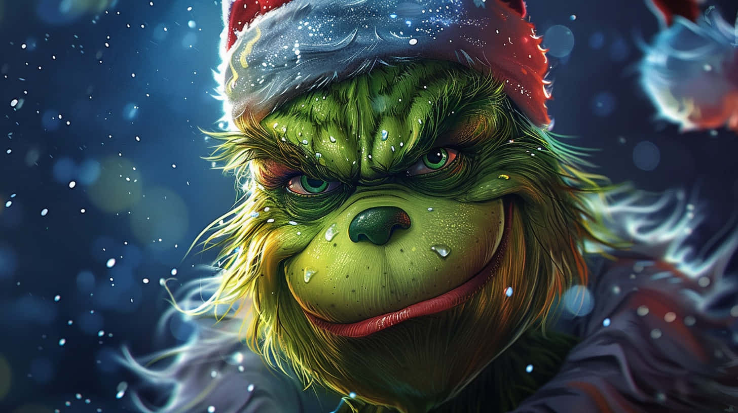 Festive Grinch Portrait Wallpaper