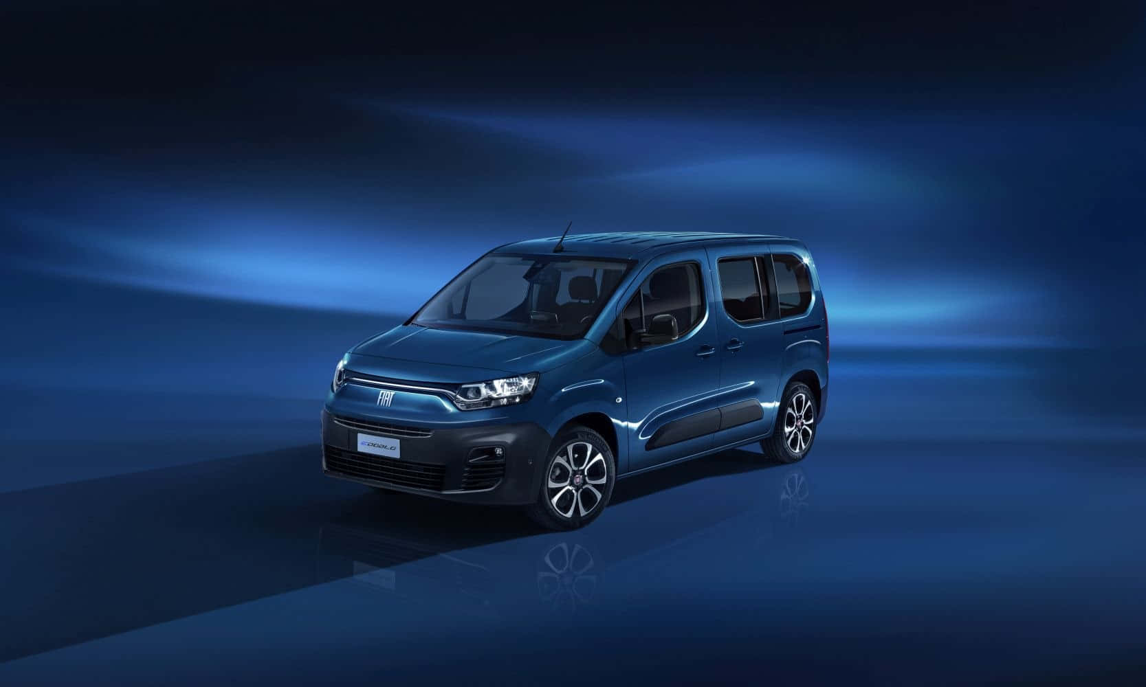 Fiat Doblo Blue Studio Shot Wallpaper