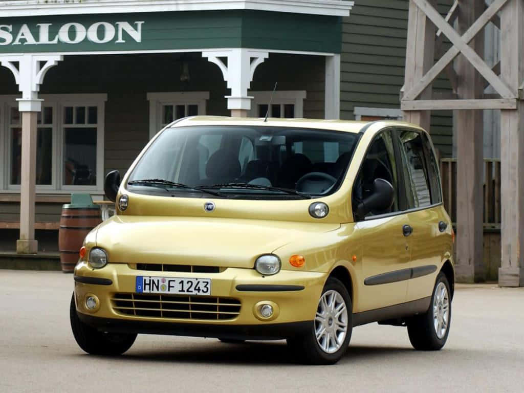 Fiat Multipla Blue Model In Nature Wallpaper