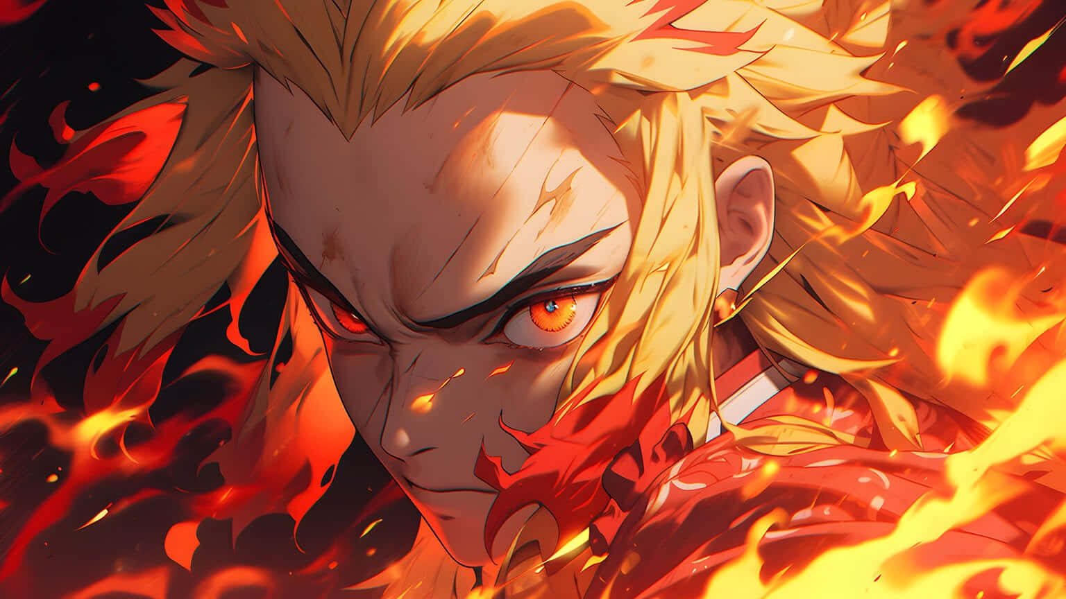 Fierce_ Anime_ Character_ Flames Wallpaper