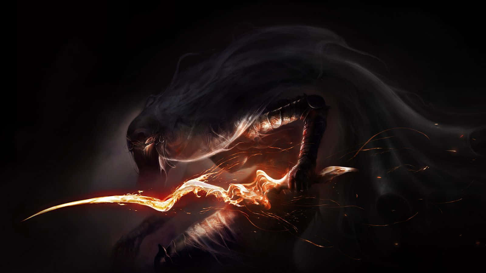 Fierce Battle With A Dark Souls Boss In An Epic Fight Wallpaper