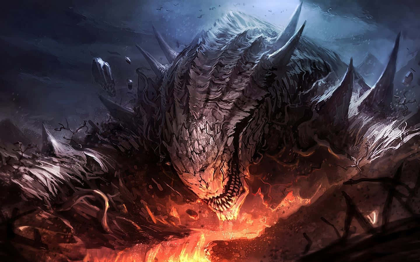 Fierce_ Dragon_ Emerging_ From_ Fire Wallpaper