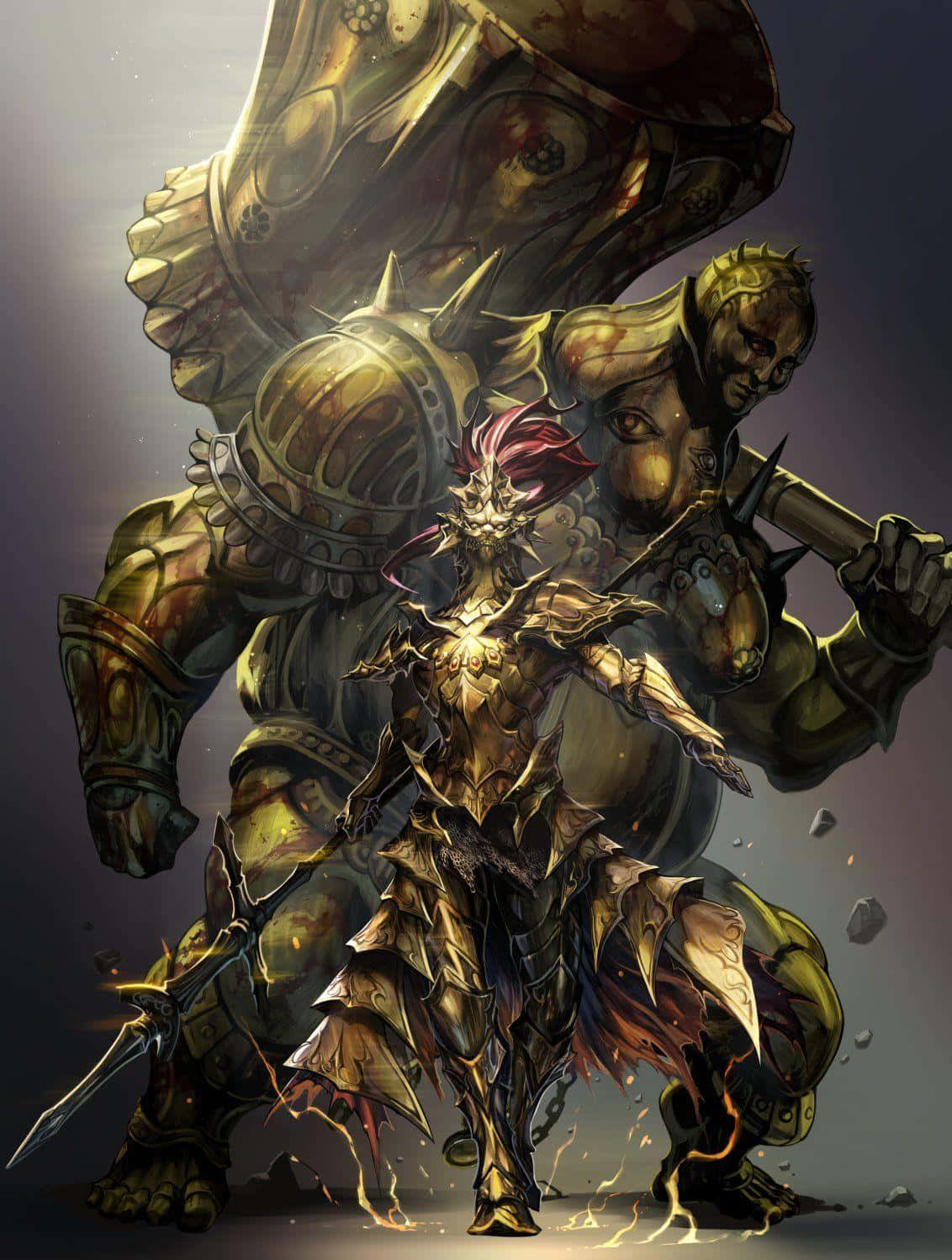 Fierce Dragon Slayer Ornstein Confronts His Enemy Wallpaper