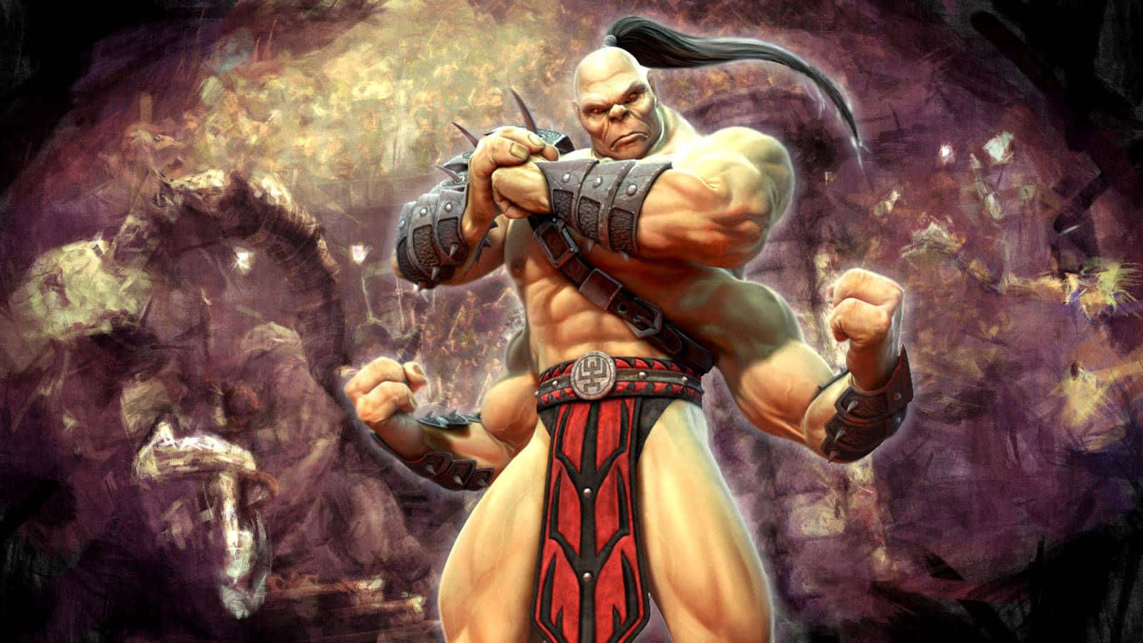 Fierce Goro From Mortal Kombat In Action Wallpaper