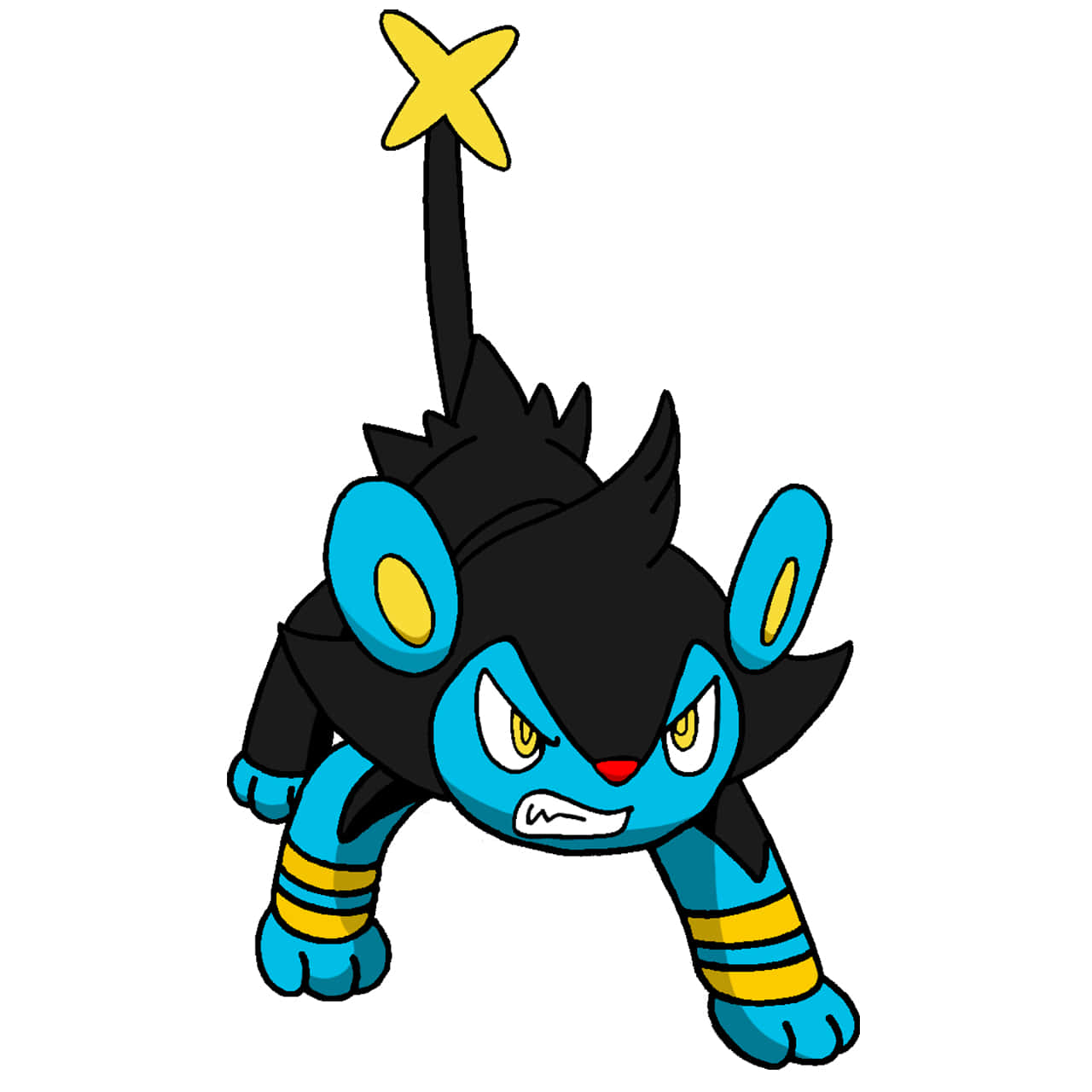 Fierce Luxio Pokemon On White Background Wallpaper