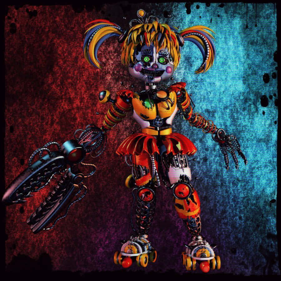 Fierce Scrap Baby From Fnaf In Action Wallpaper