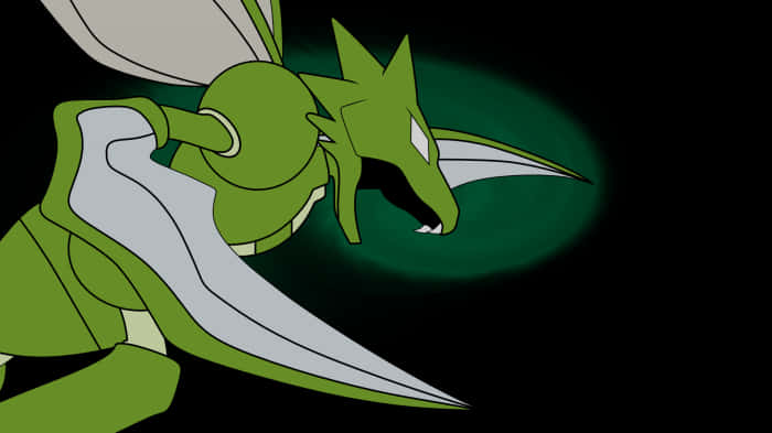 Fierce Scyther Poised For Battle Wallpaper