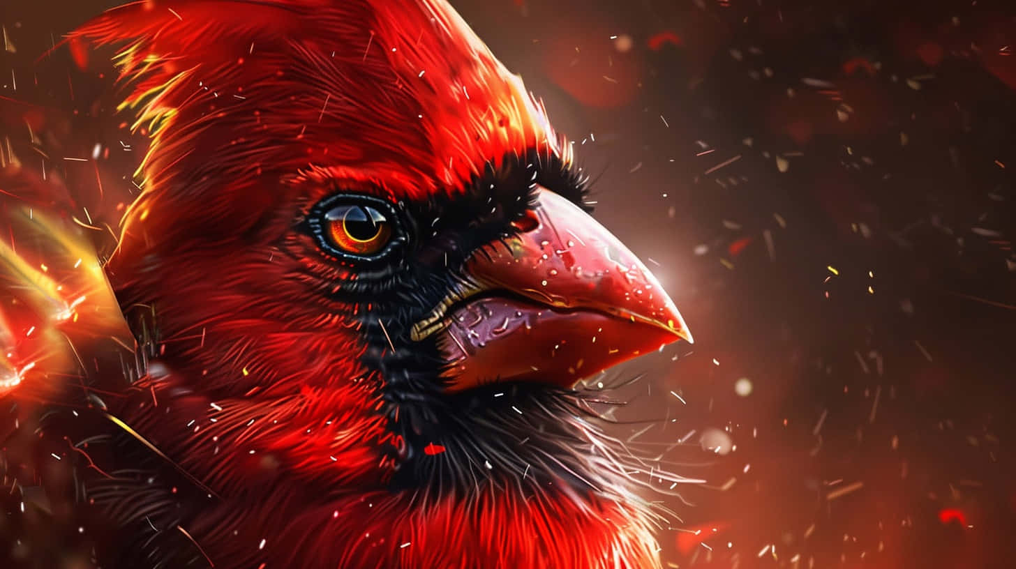 Fiery Cardinal Artwork Wallpaper