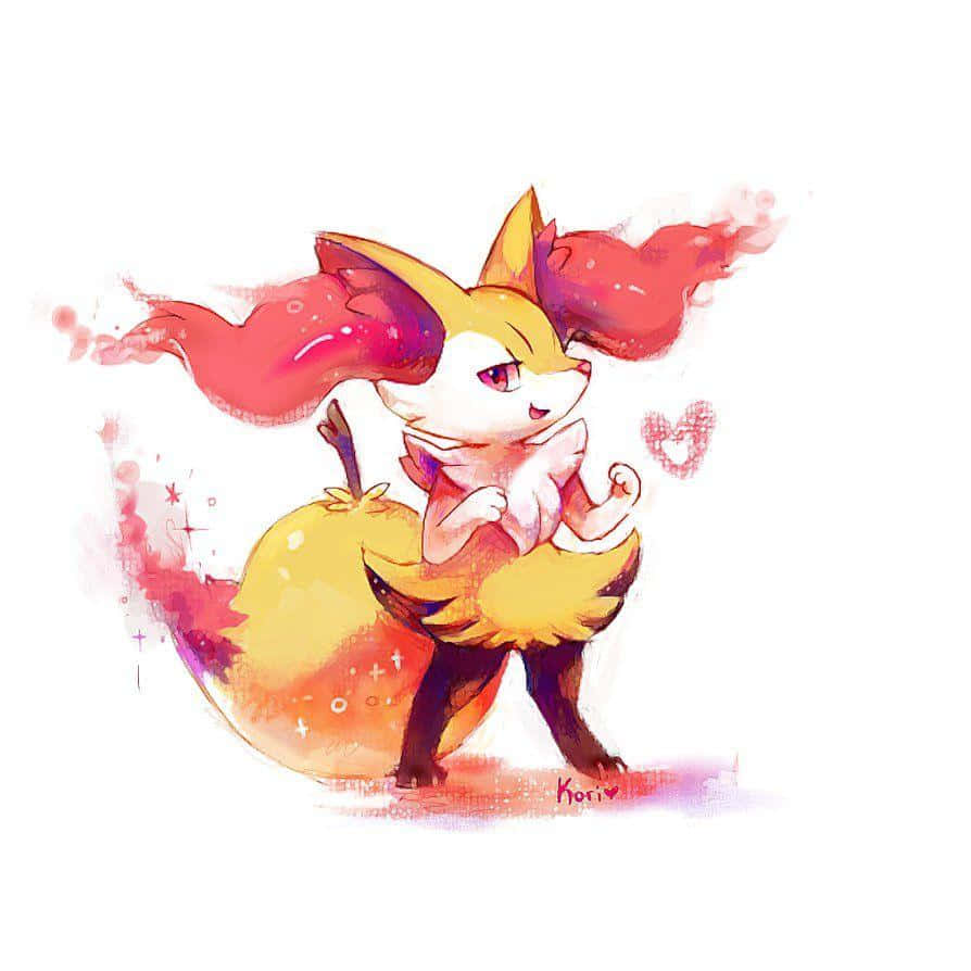 Fiery Enchantment: The Mesmerizing Expression Of Braixen Wallpaper