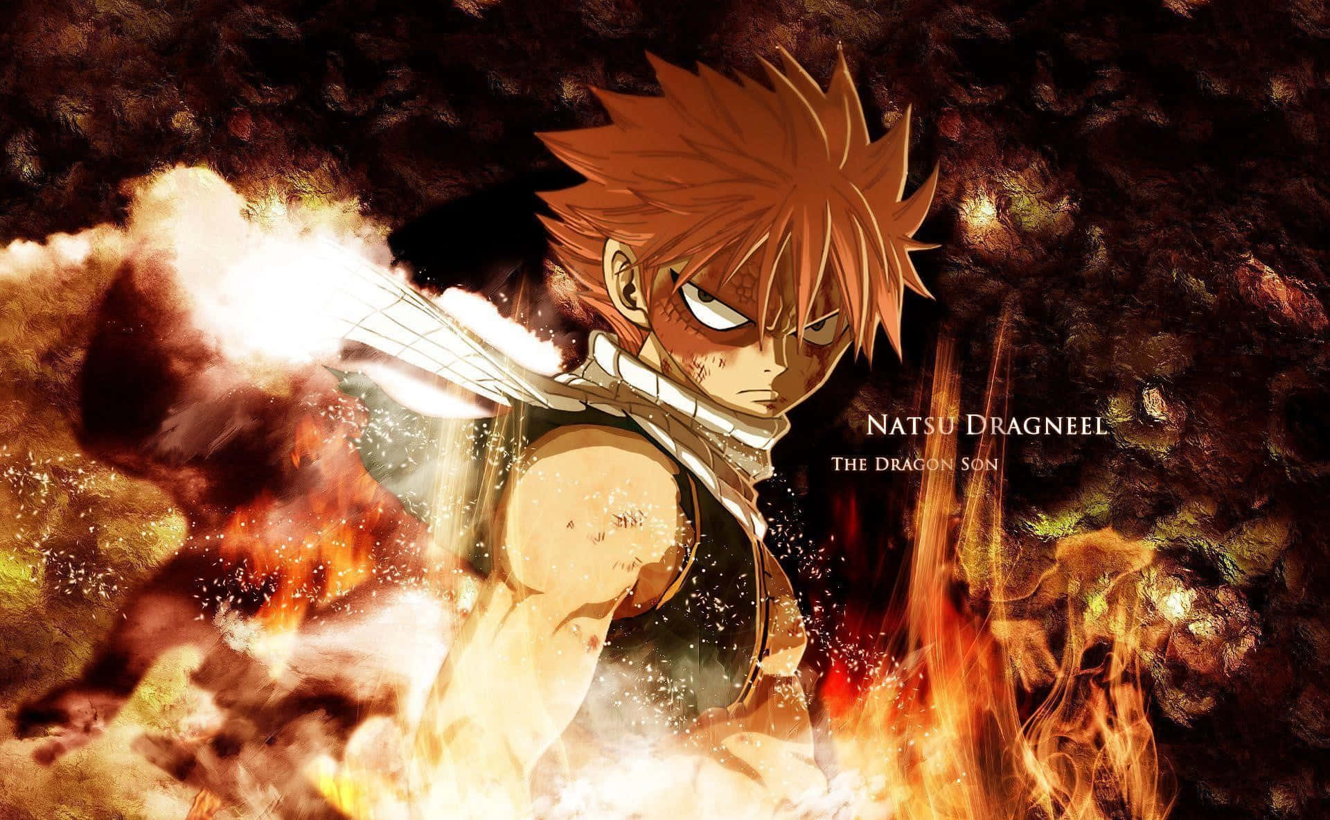 Fiery Natsu Dragneel In Action Wallpaper