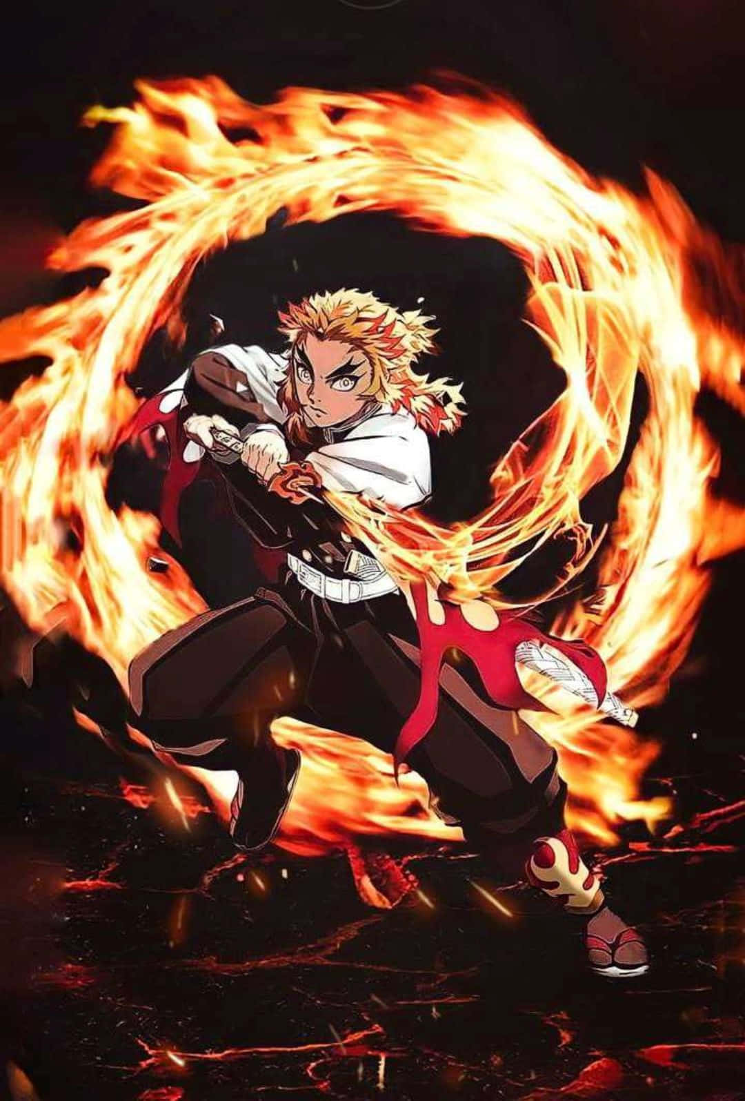 Fiery Passion: Rengoku Aesthetic Wallpaper