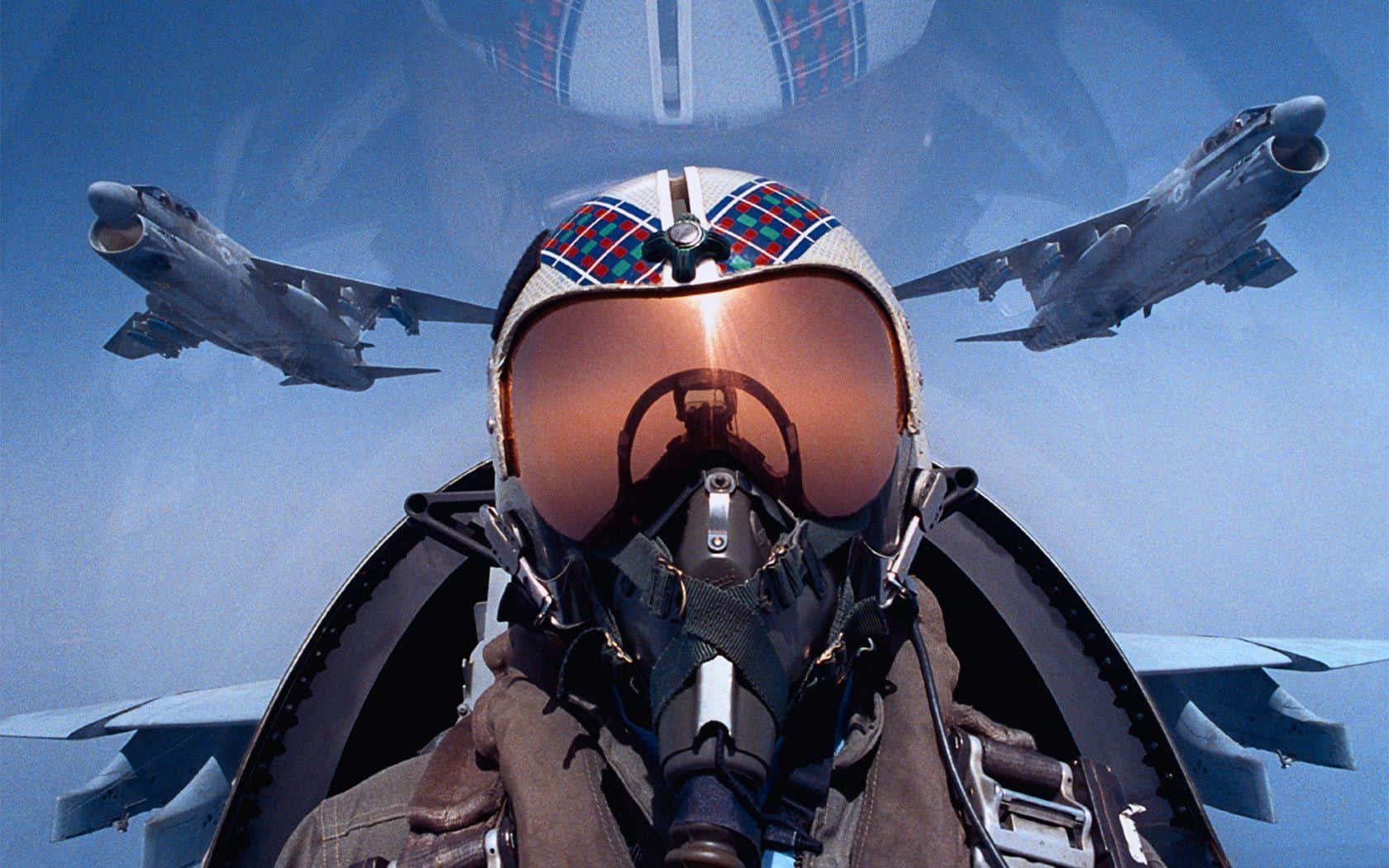 Fighter Pilot Squad Flying Wallpaper