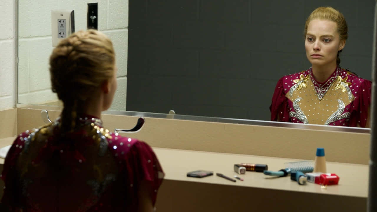 Figure Skater Reflection Dressing Room Wallpaper