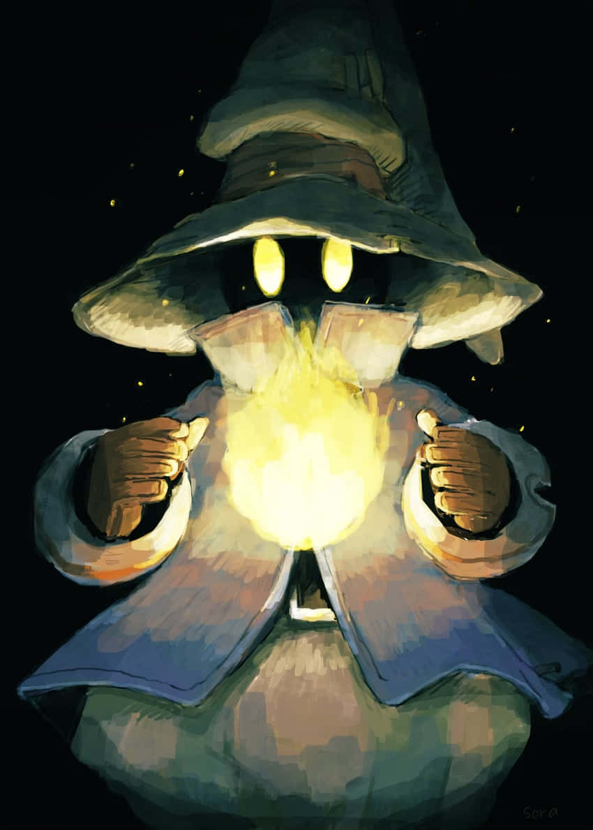 Final Fantasy Black Mage Casting Spell Wallpaper