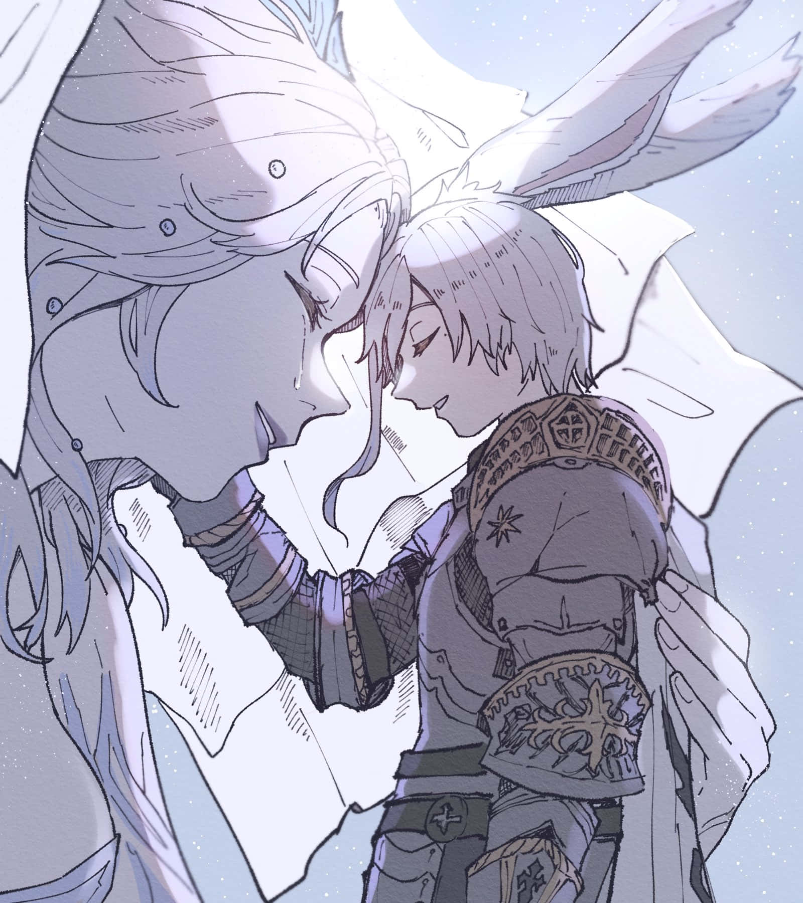 Final Fantasy Paladin Tender Moment Wallpaper