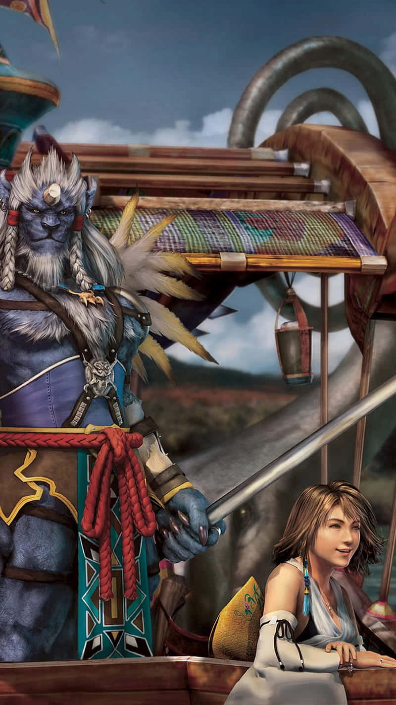 Final Fantasy X Yunaand Kimahri Onboard Wallpaper