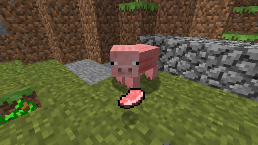 Find Fun In The Far Realms Of Minecraft With A Pig Wallpaper