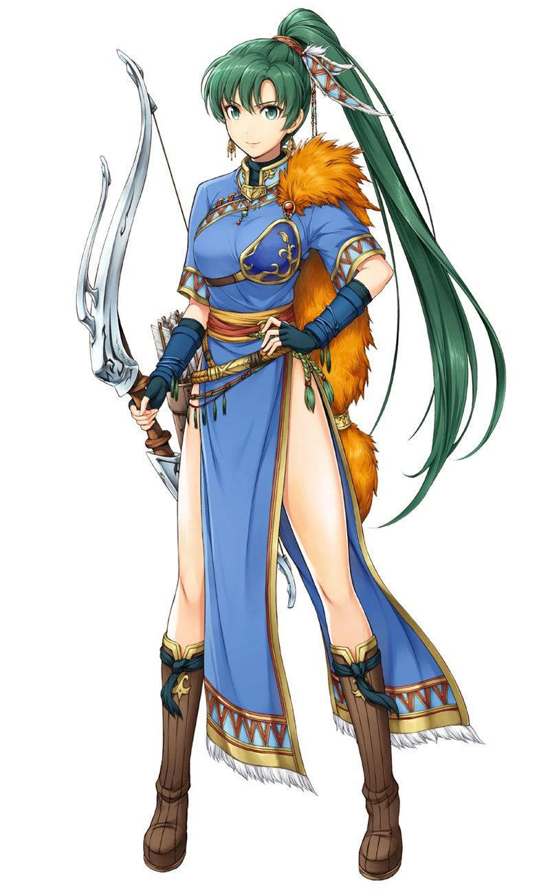 Fire Emblem Warriors Lyn On White Background Wallpaper