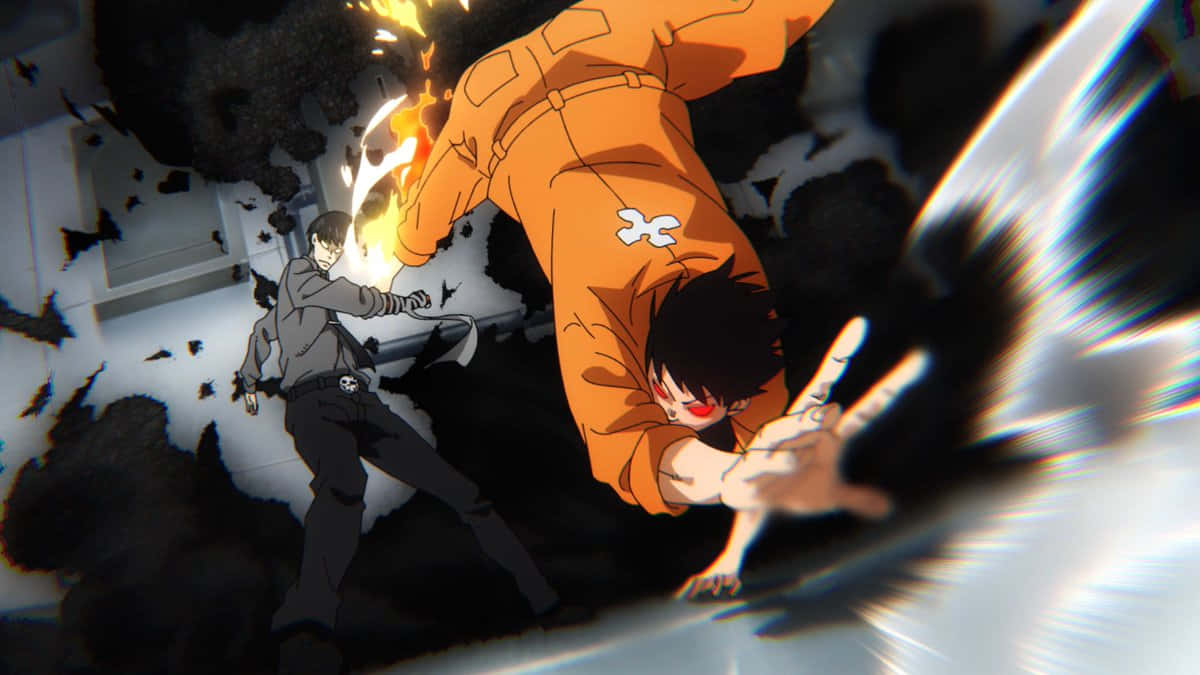 Fire_ Force_ Animated_ Battle_ Scene Wallpaper