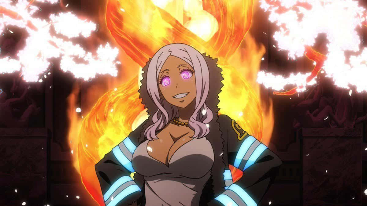 Fire Force Hibana Flames Backdrop Wallpaper