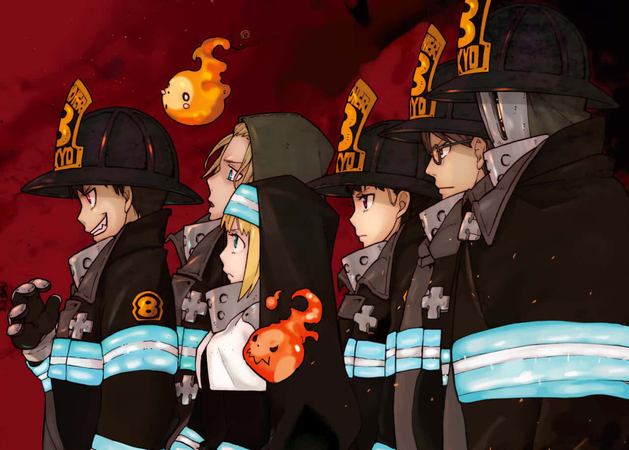 Fire_ Force_ Team_8_ Illustration Wallpaper