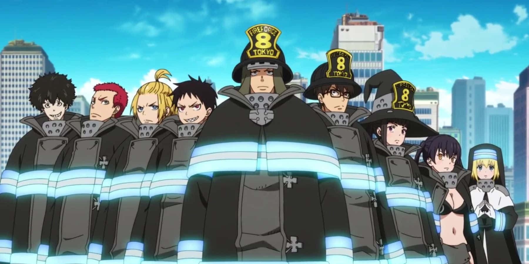 Fire Force Team8 Group Pose Wallpaper