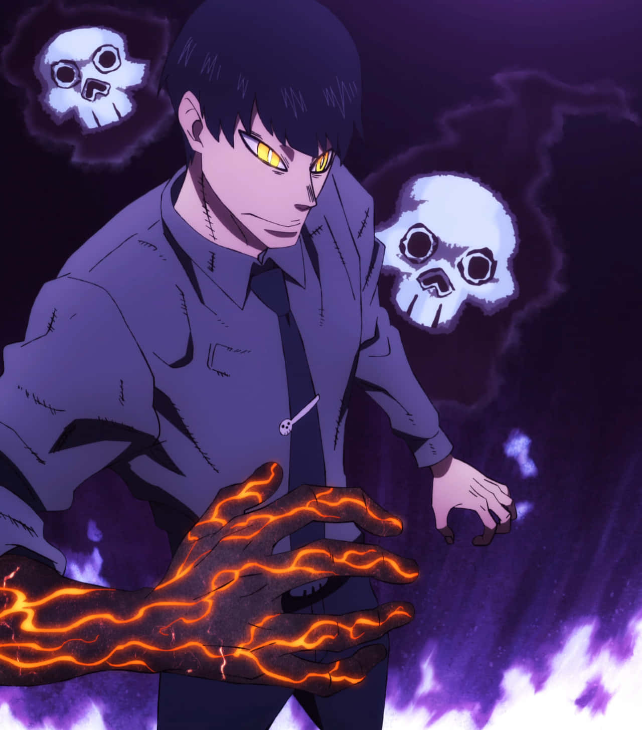 Fire_ Force_ Yuichiro_ Kurono_ Power_ Display Wallpaper