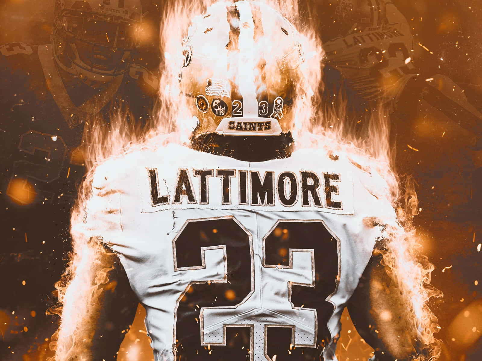 Fire No. 23 Marshon Lattimore Graphic Art Wallpaper